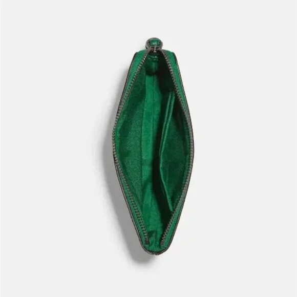 Coach Corner Zip Wristlet Forest Green With Mystical Floral Print C8701 Near New - Picture 7 of 7